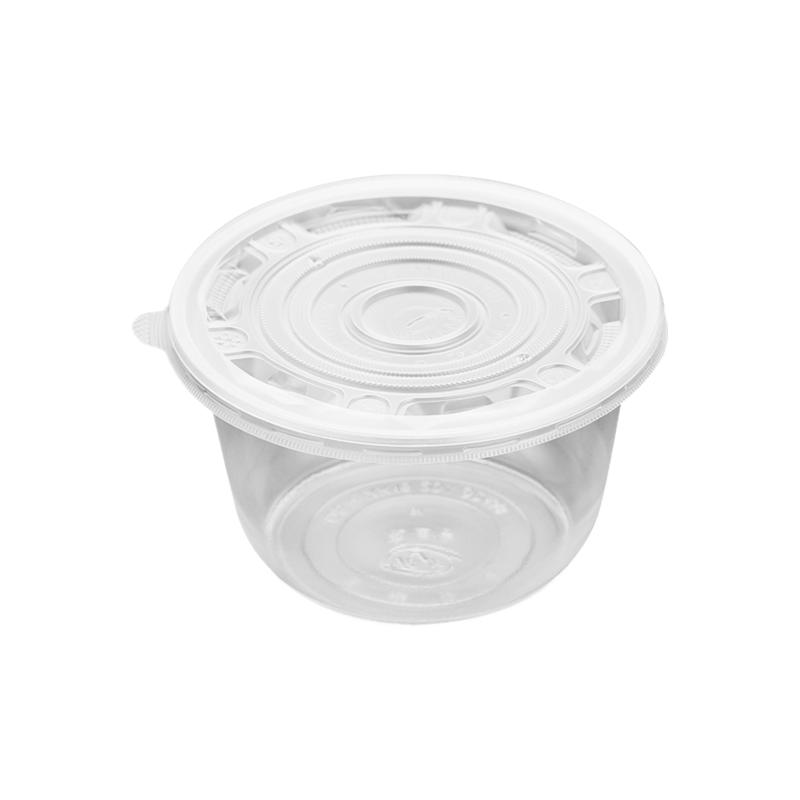 一次性碗家用透明塑料碗圆形冰粉碗打包餐盒汤碗饭碗小碗无盖商用