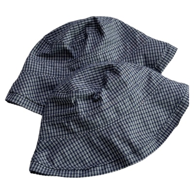 超韩miu系格子渔夫帽大檐遮阳