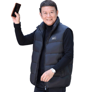 雅鹿爸爸羽绒马甲男立领轻薄保暖休闲男士背心中老年外穿无袖马夹
