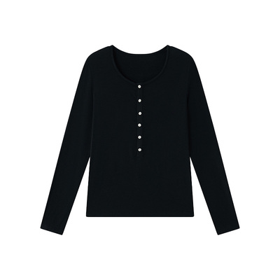 【宽松休闲】基础领羊毛打底上衣