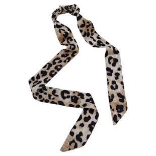 系脖颈带高级感豹纹飘带女细窄长条丝巾发带绑包腰带丝带2025新款