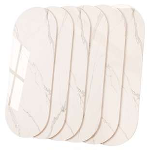 岩板台面定制椭圆形大理石半圆形客厅餐桌茶几瓷砖桌面板加工订制