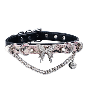 PUPPYRIDER蝴蝶宫铃项圈亚文化puppy字母牛皮k9男女m颈带手作定制