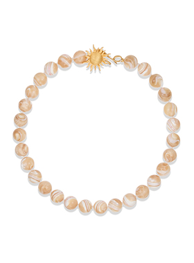 MONSECRET艳阳珠链天然贝母项链2024年高级感轻奢小众18k金锁骨链