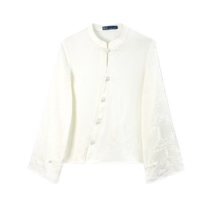 JKJS【醉清风】白色衬衫2025新款轻奢高级感国风新中式气质上衣