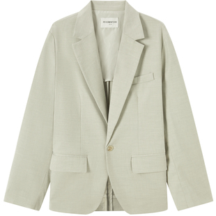 流石男装高端宽松时尚西装2026年秋季新款抗皱通勤西便男个性简约