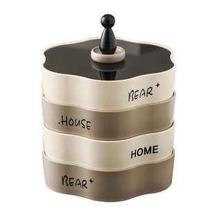 轻奢花朵分格果盘家用客厅茶几零食坚果收纳盒大容量多功能干果盒