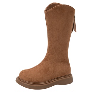 【清仓】红蜻蜓女童靴子儿童长筒靴2025新款冬季加绒小公主高筒靴