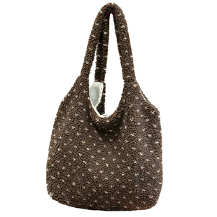 慵懒风复古文艺波点托特包女韩系大容量学生上课毛绒单肩包手提包