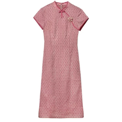 新中式国风温婉甜美波点连衣裙