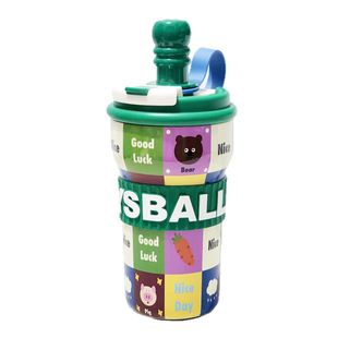 森侣拼接双饮不锈钢保温杯女高颜便携车载咖啡杯大容量学生吸管杯