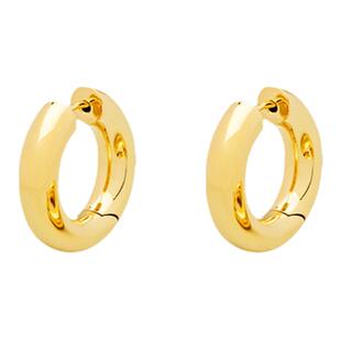 JILIFANG时髦hoop极简风欧美百搭光面圆环素圈镀金属耳扣中性耳环