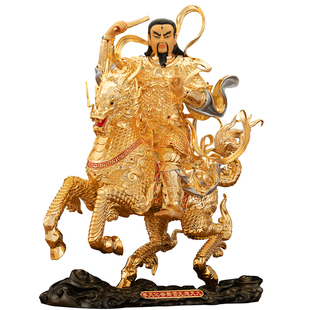 纯铜鎏金雷祖神像摆件雷神雷公九天应元雷声普化天尊铜像供奉家用