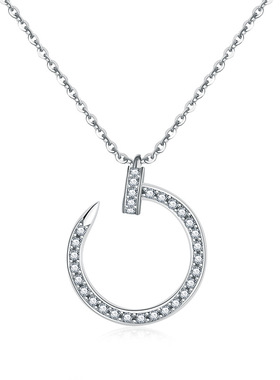 钉子满钻小众设计生日礼物锁骨链