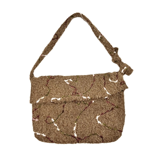 咩奇【荒草】秋冬棕色系复古慵懒感迪木尔风大容量单肩斜挎包