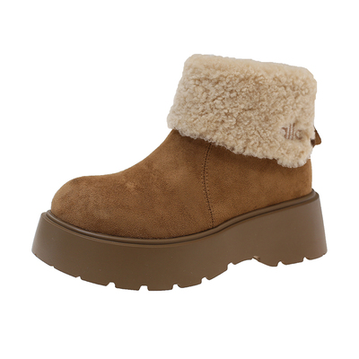 冬厚底增高羊羔毛雪地靴勃肯短靴