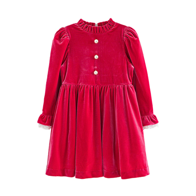 ILOVEJ女童红色新年连衣裙