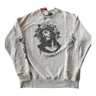 重磅泼墨美式高街宽松卫衣男