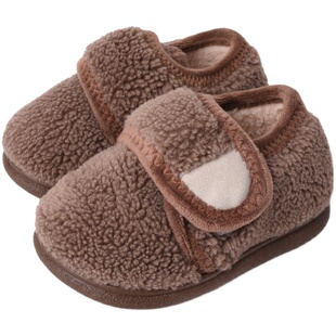 儿童棉拖鞋男童秋冬季包跟小孩毛毛鞋女宝宝防滑软底室内家居棉鞋