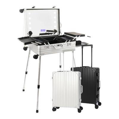 OBOX指纹锁专业跟妆箱带镜子带灯