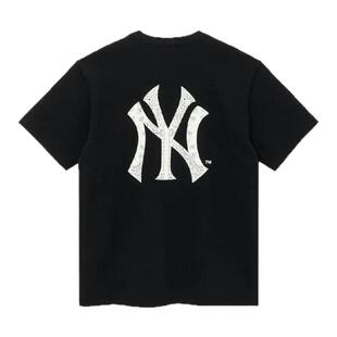 阿伦777 New Era x MLB联名纽约洋基队腰果花印花logo短袖T恤男女
