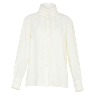 虞书欣同款花木深新中式国风衬衫明制立领上衣女白色改良汉服衬衣