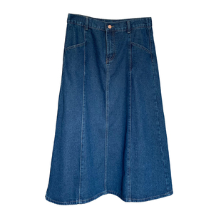 微胖的喵喵 大码女装微胖mm通勤巨显瘦穿搭遮胯a字牛仔半身裙0439