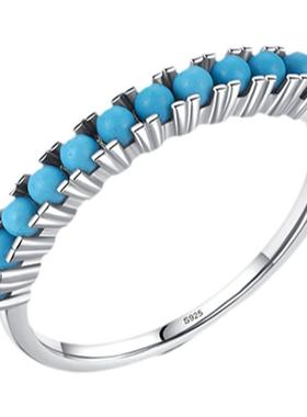 modians925纯银绿松石戒指时尚