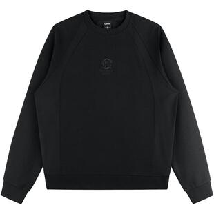 【拼接结构】卡宾宽松落肩卫衣男秋季休闲百搭刺绣黑潮牌圆领长袖