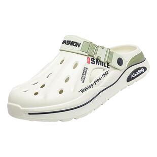 包头拖男士夏季外穿踩屎感办公室替换运动防滑大码45两用沙滩凉鞋