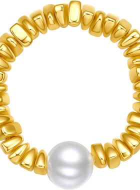 周六福S925银几何戒指女