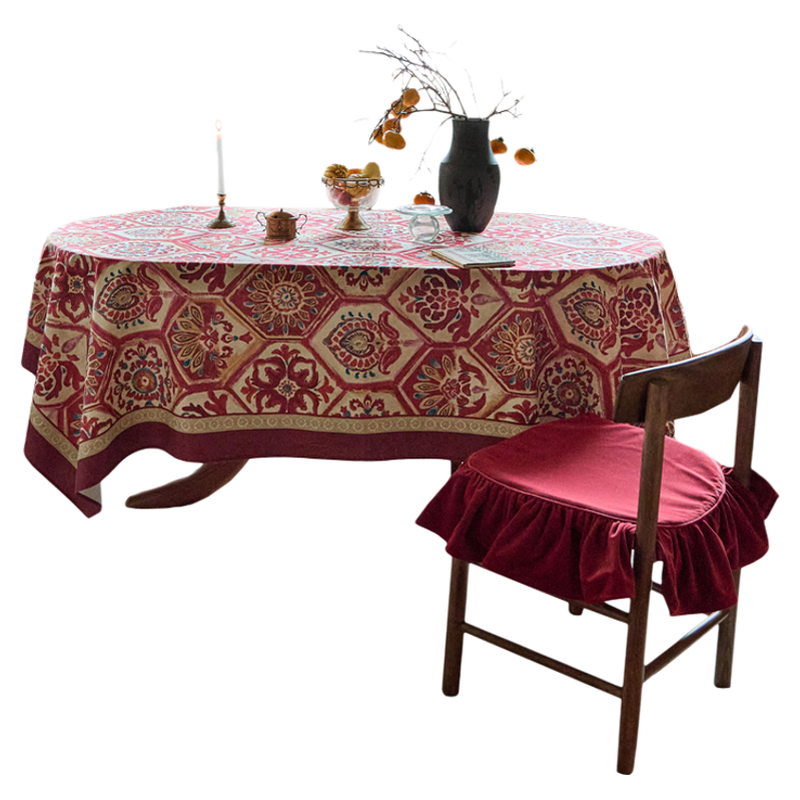 【国补再减15%】蜡笔派卡修斯桌布英式古典红色节日婚庆防水免洗