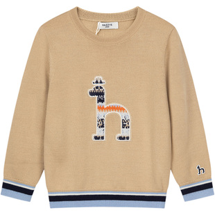 hazzys哈吉斯童装男童毛衣25秋冬含羊毛保暖线衣舒适针织衫