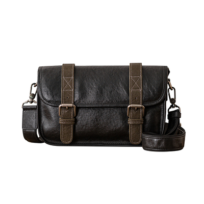 后步简约通勤男士真皮单肩斜挎包