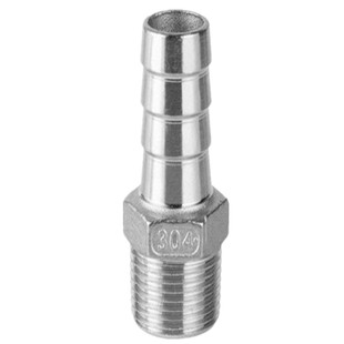 304不锈钢宝塔接头皮接软管六角倒刺竹节外丝水管水咀配件4分1寸