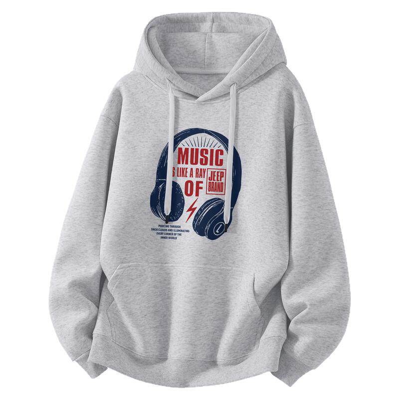 Jeep吉普连帽卫衣男女士新款春秋青少年衣服高级重磅美式男生上衣