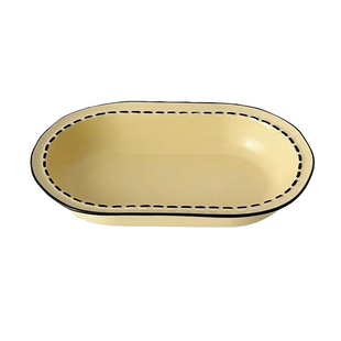 穆尼 微瑕款漫画风餐具不规则深盘饭碗双耳碗面碗大汤碗椭圆菜盘