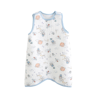 婴儿睡袋无袖背心式宝宝睡袍秋冬款夹棉加厚儿童防踢被神器男女童