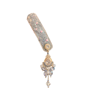 新中式闪钻水晶流苏高级感侧边夹前额碎发夹时尚气质新款发卡头饰