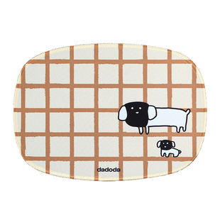 大多大windfall系列 小狗格子咖啡旋风插画鼠标垫 原创设计小众