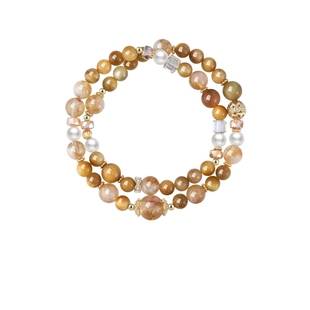 AJIDOU阿吉豆黄水晶手串国风招财转运珠黄发晶手链轻奢高级感手饰