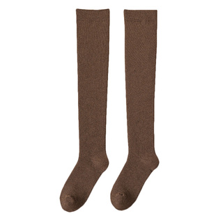 求掌柜 加厚毛圈纯棉压力过膝袜女冬季保暖高筒袜日系jk纯色长袜