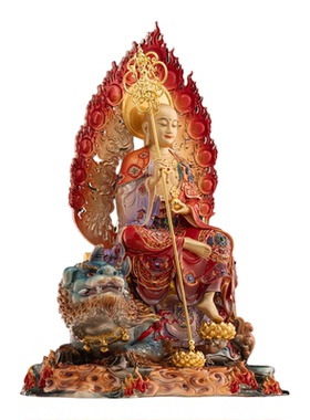 东来紫骑兽地藏王菩萨像佛像铜像圣像观音九华山官方地葬王旗舰店