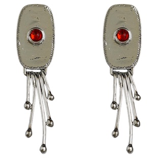 Vintage古着Garnet Crystal Beads ruby 复古耳环