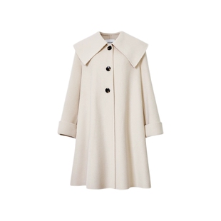 艾诺丝雅诗冬季新品通勤超大翻领呢大衣毛呢外套女21022321