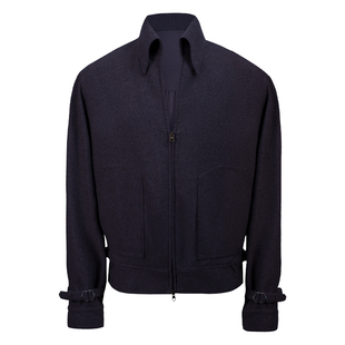 Acme cultum羊毛法兰绒褶饰一片领A2飞行员行政短夹克外套男冬季