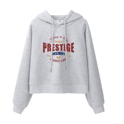 真维斯灰色连帽卫衣女春秋季