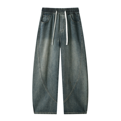 STA美式复古水洗弯刀牛仔裤百搭