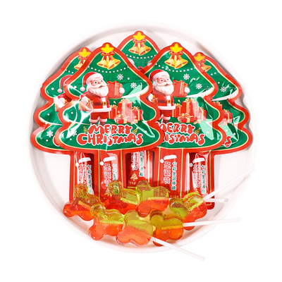 圣诞节七彩棒棒糖散装糖果