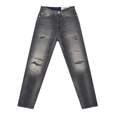 DENHAM赤耳中腰破洞黑灰女牛仔裤